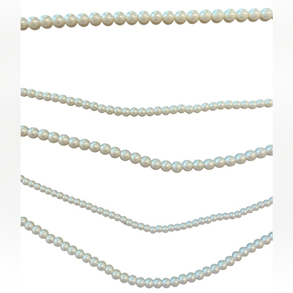 Elegant Multi-Strand Faux Pearl Necklace - Picture 7 of 12